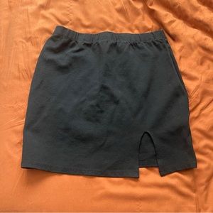 Black Slit Bodycon Skirt